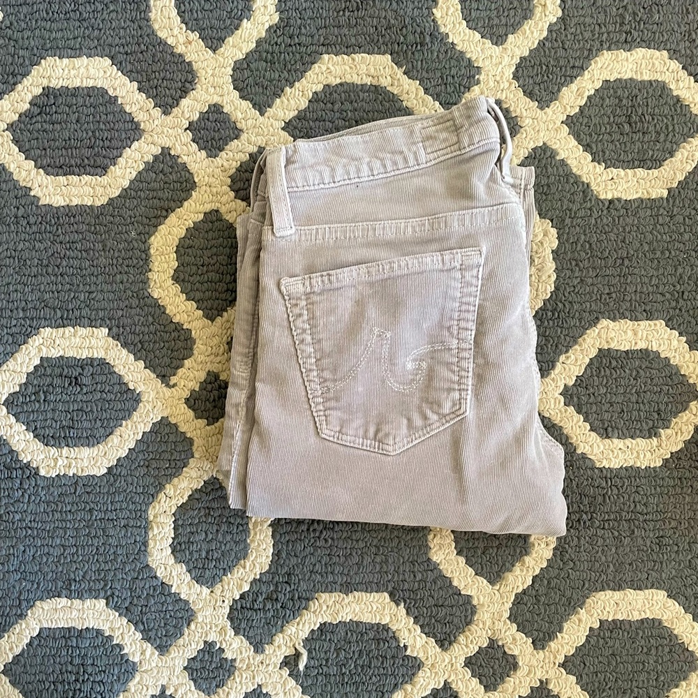 AG Adriano Goldschmied Grey Stevie Slim Straight Corduroy